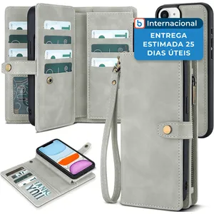 Capinha para iPhone 11 Twohead Magnética com Porta-Cartões Cinza A-MBI