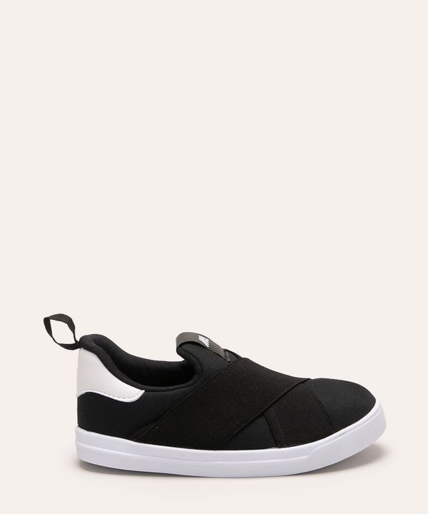 tênis infantil knit com elástico preto 32