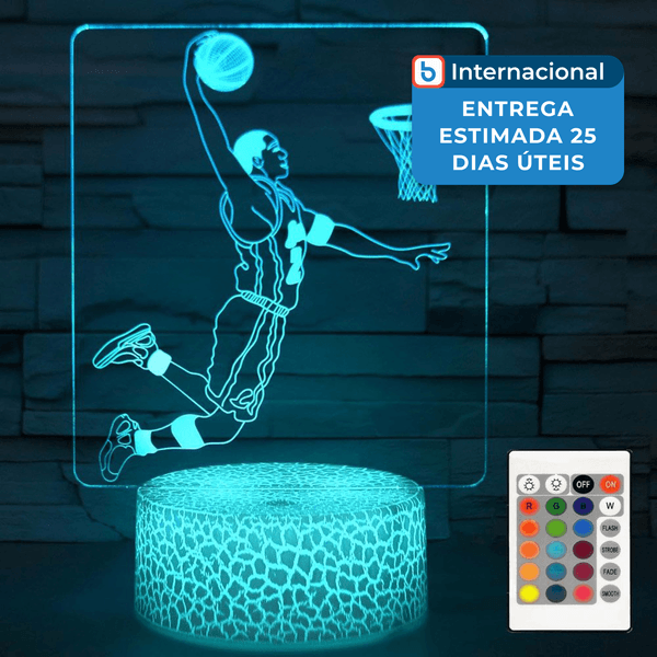 Luminária Ichony 3D Homem Basquete A-MBI