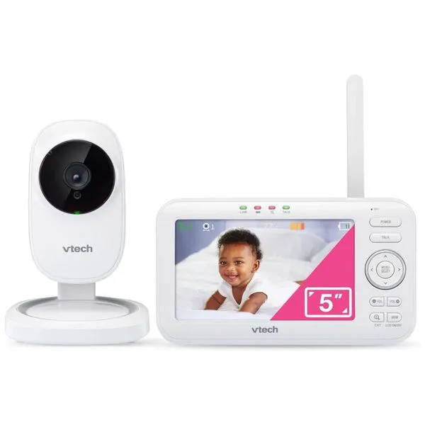 Babá Eletrônica com monitor, com Vídeo Digital, Visão Noturna Automática e Cores Vivas,VM5251 VTETCH,Branco 110v