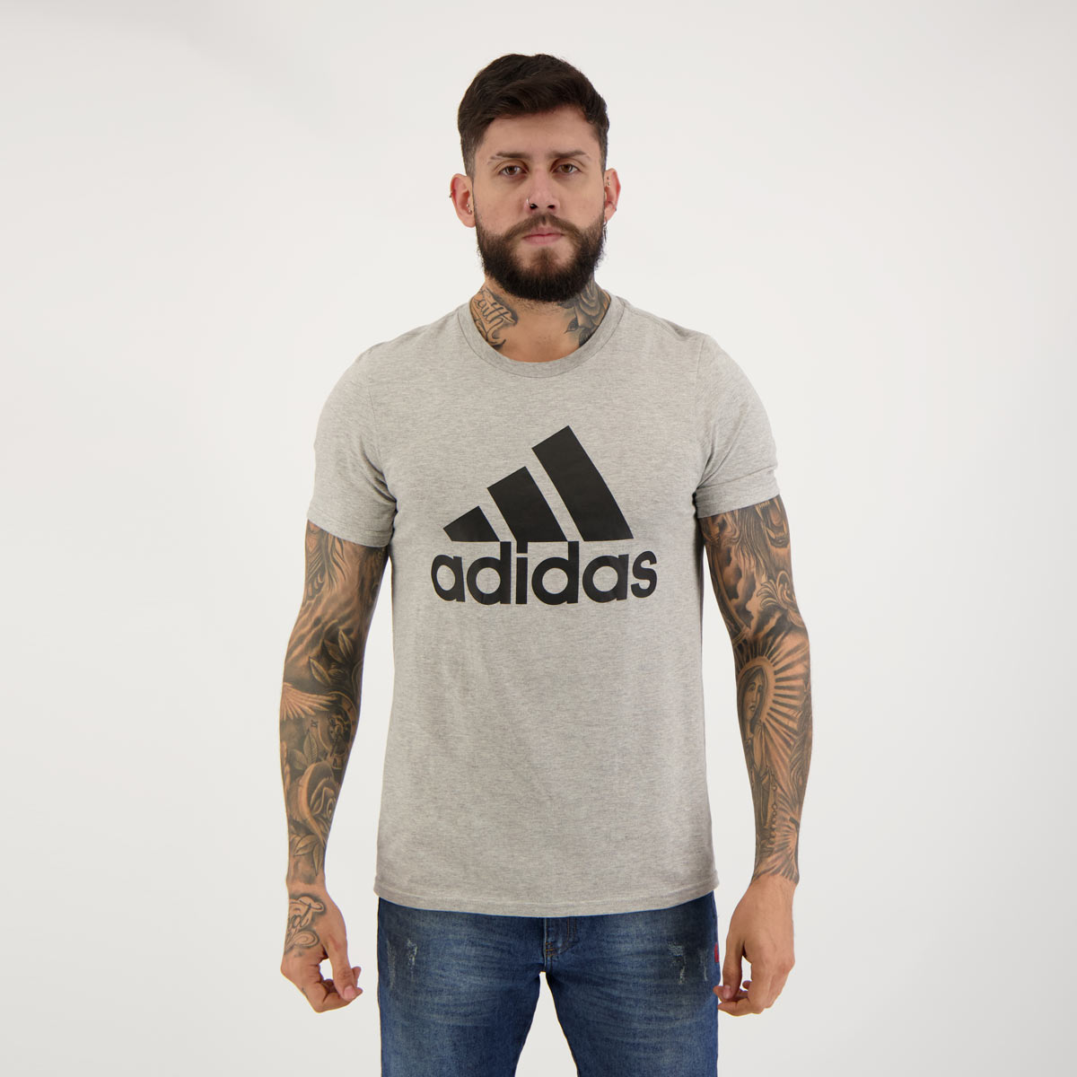 Camiseta Adidas Basic BOS Logo Cinza