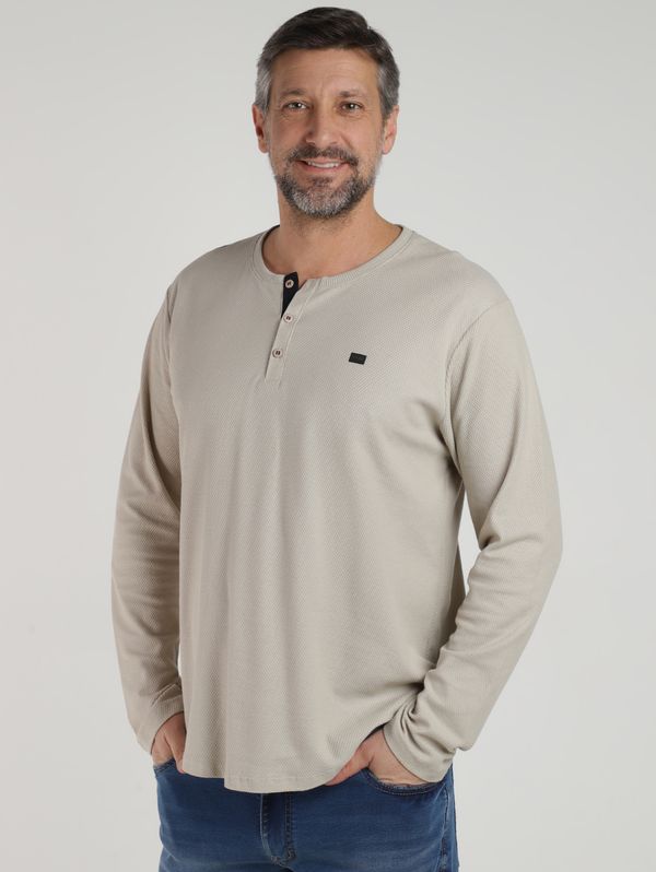 Camiseta Manga Longa Masculina BEGE G