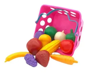Cestinha Cesta Legumes Frutas Brinquedo Infantil Kit Cozinha - Rosa - CestaRosa