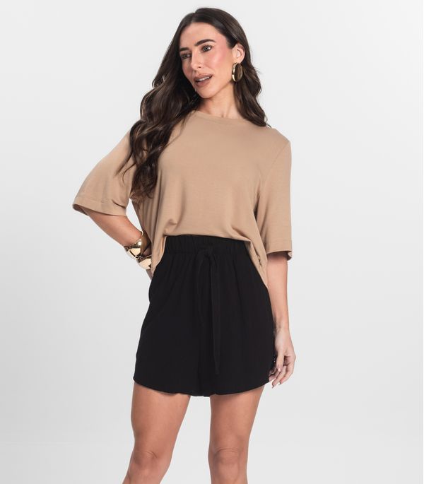 Shorts Feminino Em Linho Endless Preto G