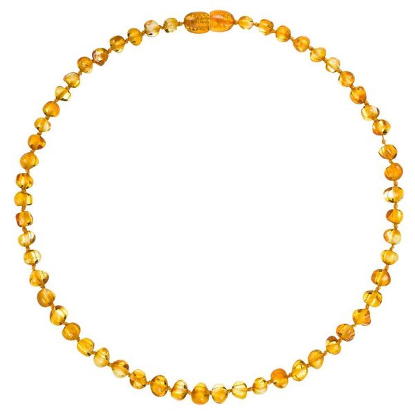 Colar De Âmbar Baroque Honey 32Cm Único
