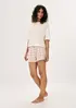 Pijama Curto Feminino Box Estampado - Bege G