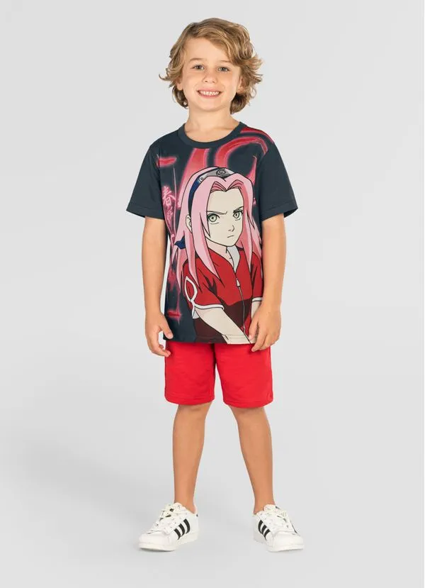 Camiseta infantil unissex Naruto Brandili - 12