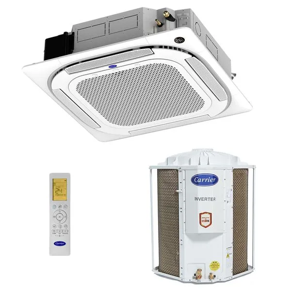 Ar Condicionado Cassete 24000 BTUs Inverter 4 vias Q/F Carrier 40KVQD24C5.40KWFLB.38TVQD24515MC - 220v