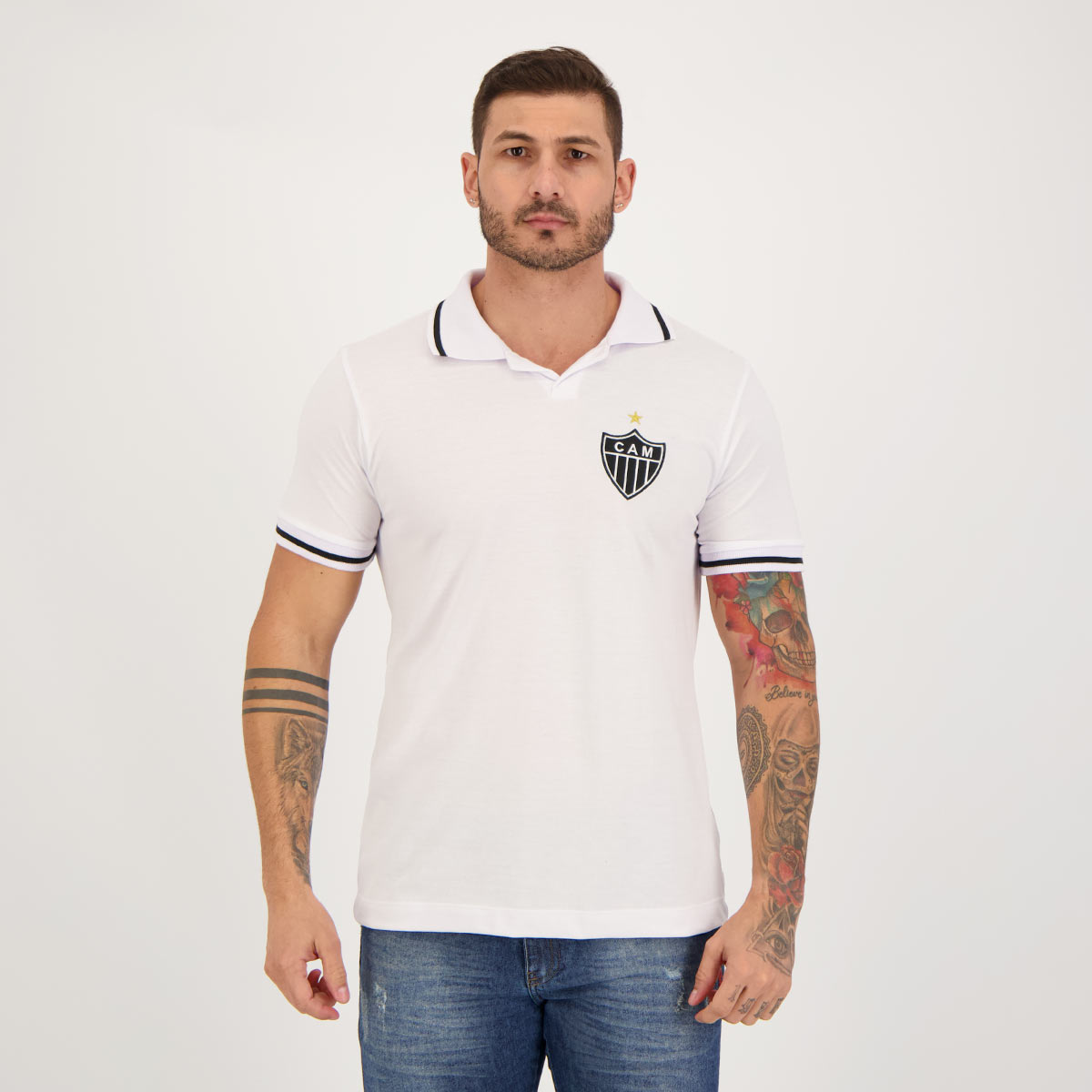 Polo Atlético Mineiro Retrô Branco