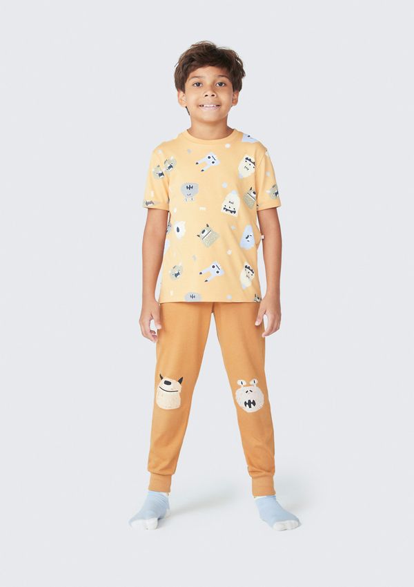 Pijama Infantil Menino Com Estampa - Amarelo 008