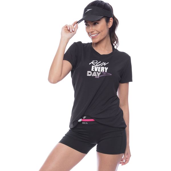 Camiseta Feminina Run Every Day - PRETO PP