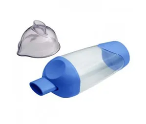 Espaçador Bi-valvulado Medicate Azul Com Mascara Tamanho Grande