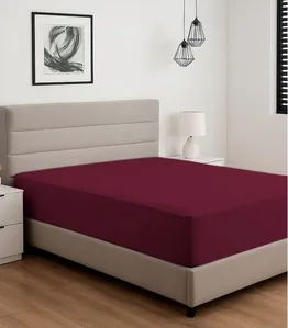 Lençol Liso King de Malha Com Elástico Vivaldi Vermelho UN / Vermelho