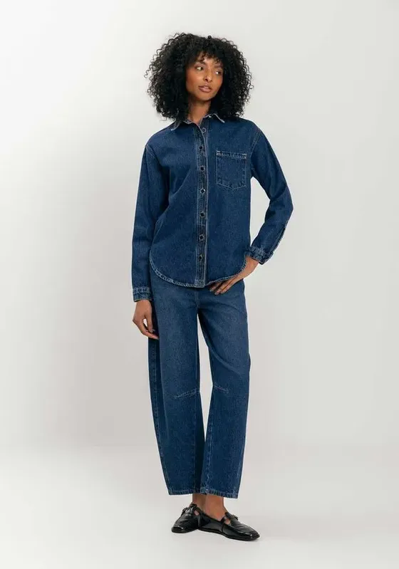 Camisa Jeans De Mangas Longas Com Bolso E Botões JEANS GG