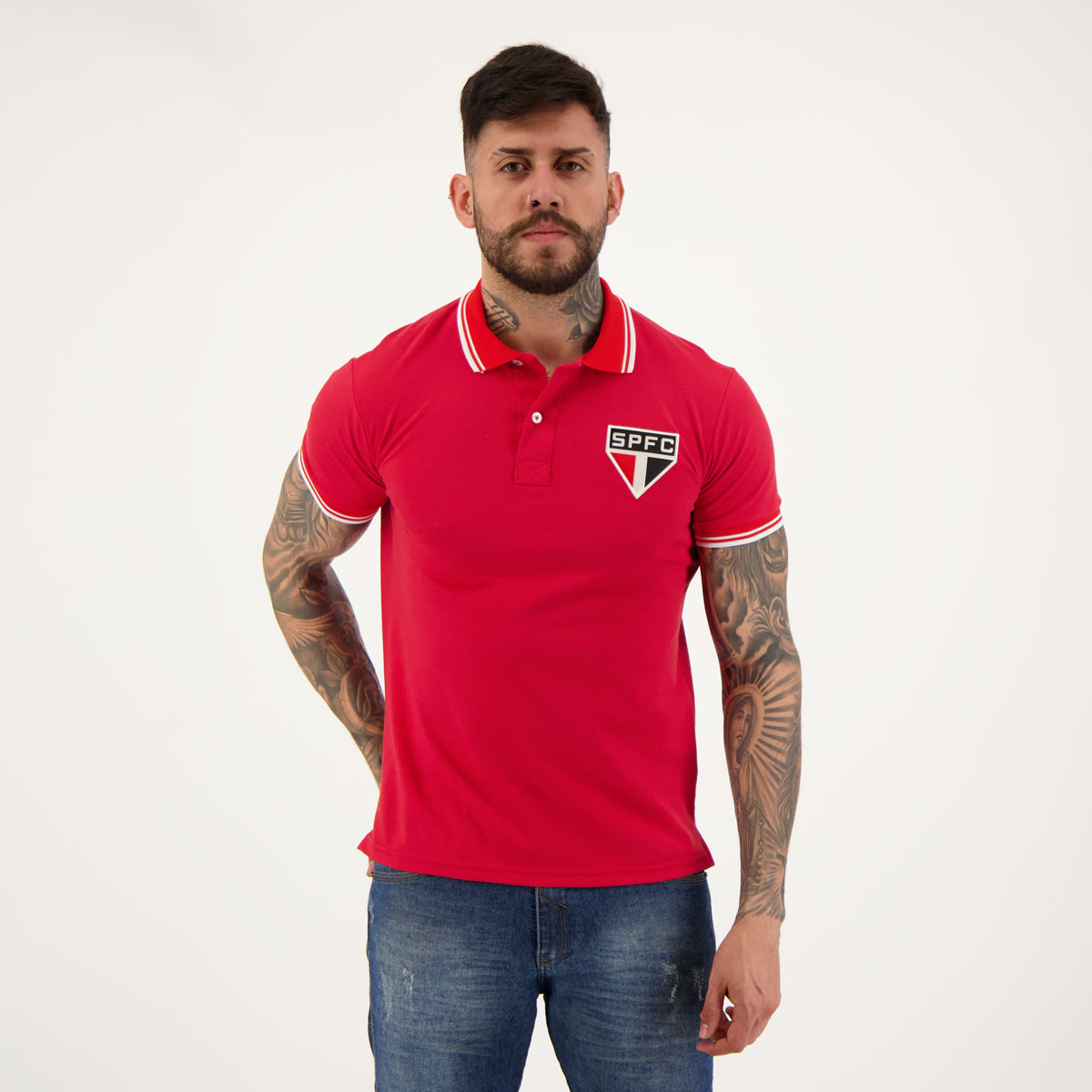 Polo São Paulo Stripe Vermelha