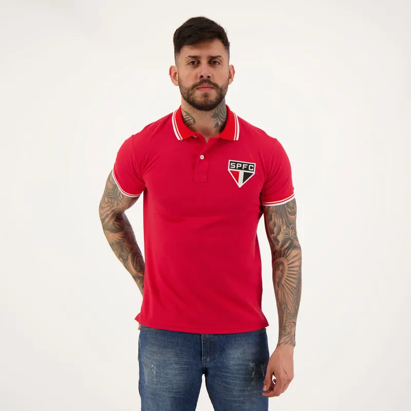 Polo São Paulo Stripe Vermelha