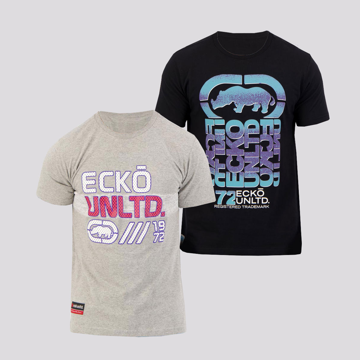 Kit de 2 Camisetas Ecko 1972 Cinza e Preta