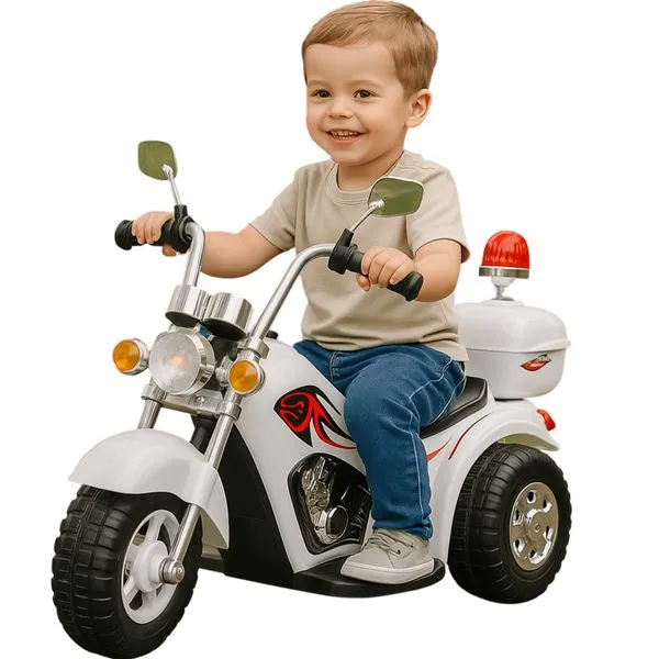 Moto Elétrica Bang Toys Infantil Chopper Guardian X Branca 6V