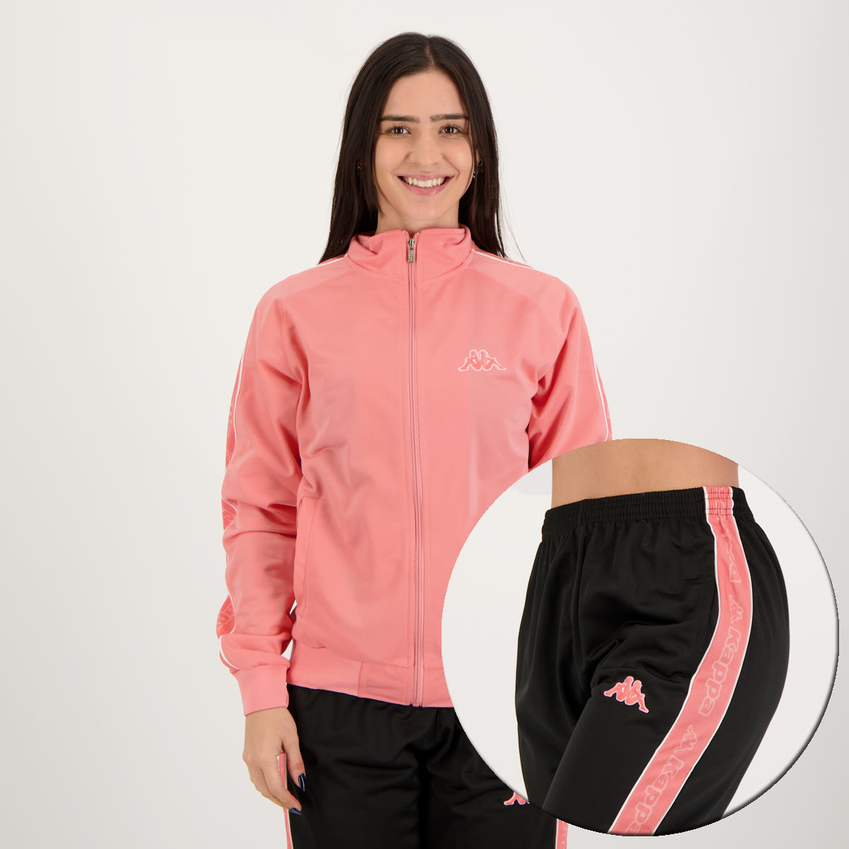 Agasalho Kappa Trilobal Logo Feminino Rosa