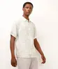 camisa comfort com linho folhagem off white G