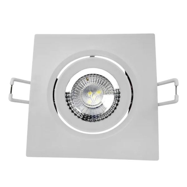Spot LED de Embutir Supimpa Quadrado Branco 5W Bivolt Avant Spot de LED Supimpa Embutir Quadrado Branco 5W 450 Lúmens Luz Amarela