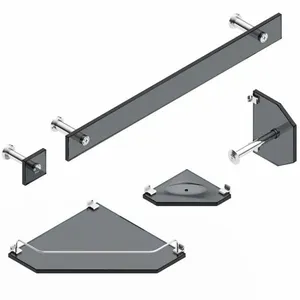 Kit De Acessórios Para Banheiro Blinglass 05 Peças De Canto Vidro Fumê Cromado (MP)
