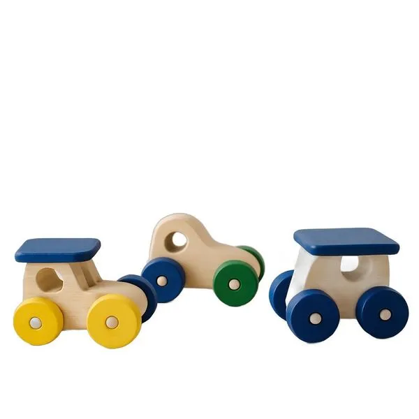 Kit 36 Carrinhos de Madeira Locomotiva Sport Jeep com Pintura Atóxica e Rodas Giratórias Kit 36 Carrinhos de Madeira Locomotiva Sport Jeep com Pintura Atóxica
