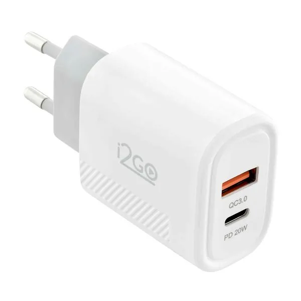 Carregador I2go 20w Usb-A E Usb-C Branco