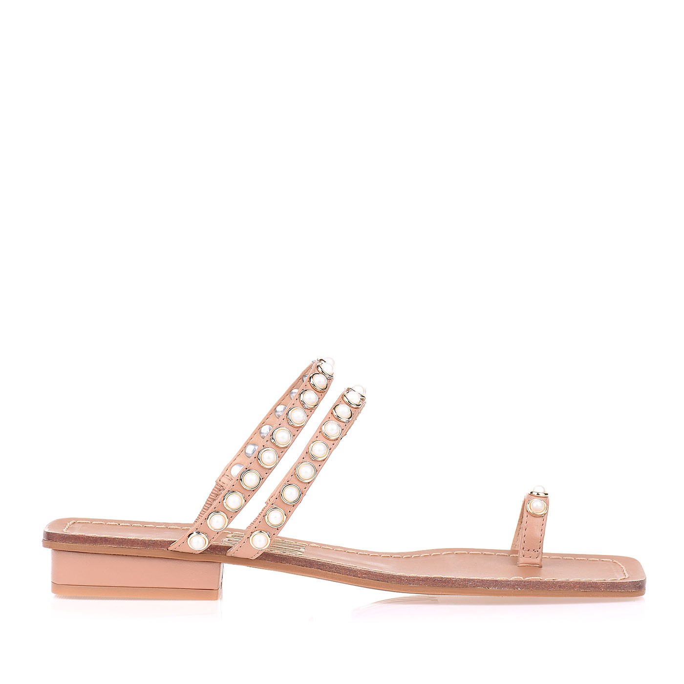 Flat Salto Baixo New Couro Nude