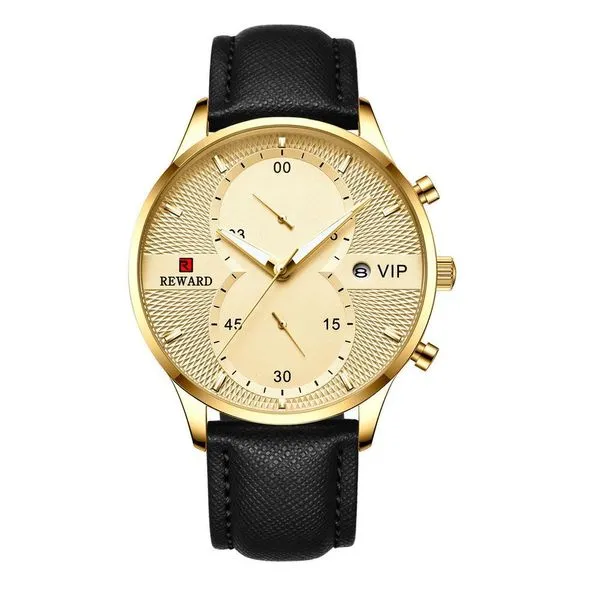 Relógio Masculino Reward 83003 Analógico à Prova D'água Pulseira Ajustável Dourado Relógio Masculino 83003 Analógico à Prova D'água Dourado Reward