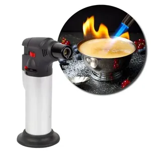 Mini Maçarico Portátil Gás Acendimento Automático Regulagem de Chamas com Trava de Segurança Fullcommerce Mini Maçarico Portátil Gás Acendimento Automático com Regulagem de Chamas Recarregável Fullcommerce