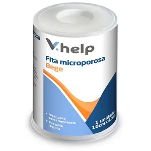 Fita Microporosa Bege V.help 1 unidade 10cm x 4,5m