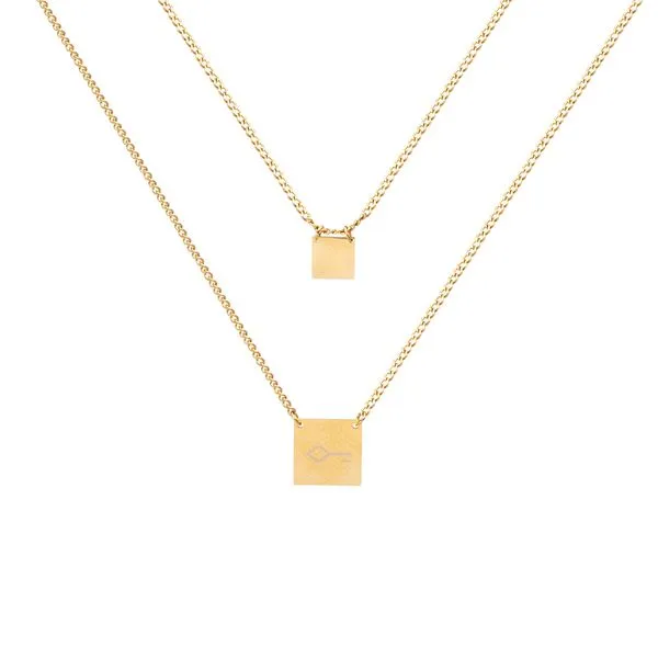 Escapulário Deville de Aço Dourado Personalizável Dourado Único