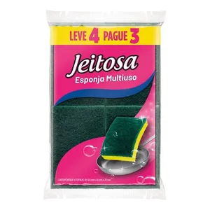 Esponja Multiuso Jeitosa Leve 4 Pague 3 BT44514 - Jeitosa