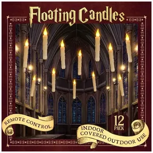 Kit Velas Flutuantes LED com Controle Remoto, 12 Unidades para Halloween