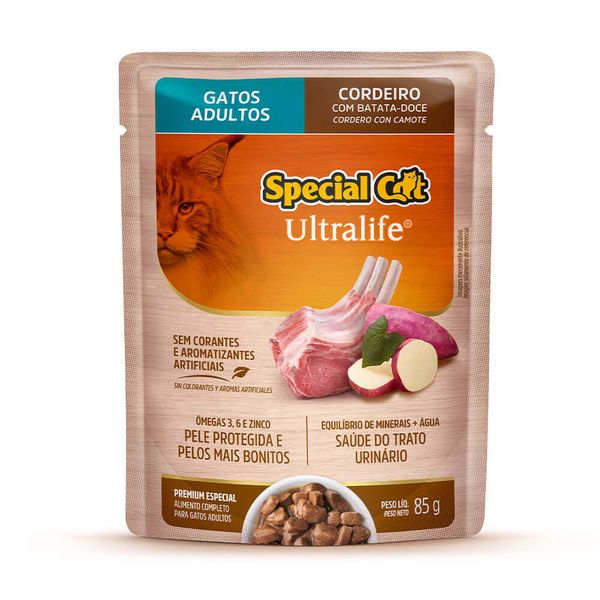 Ração Úmida Special Cat Ultralife Gatos Adultos Cordeiro 85 g