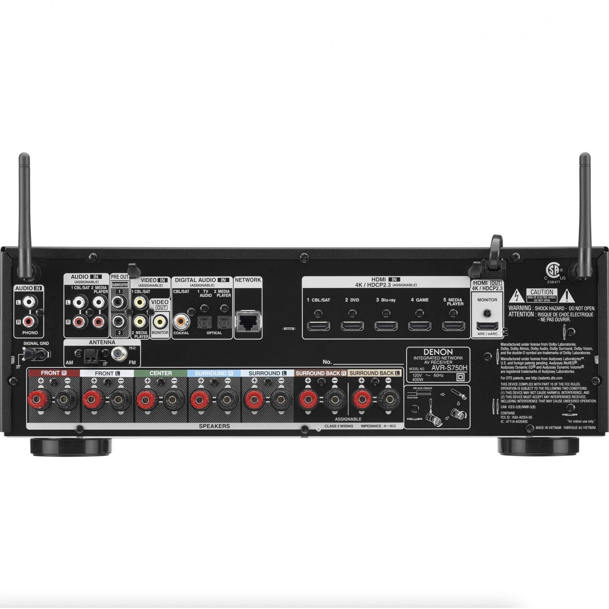 Receiver D e n o n - AVR-S750H Home Theater 7.2CH Dolby Atmos, DTS: Suporte X