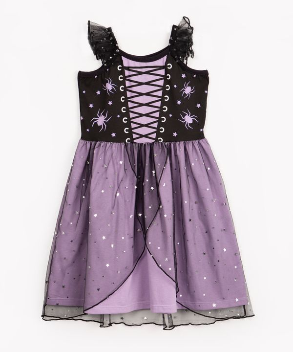 camisola infantil bruxinha com tule preto 6