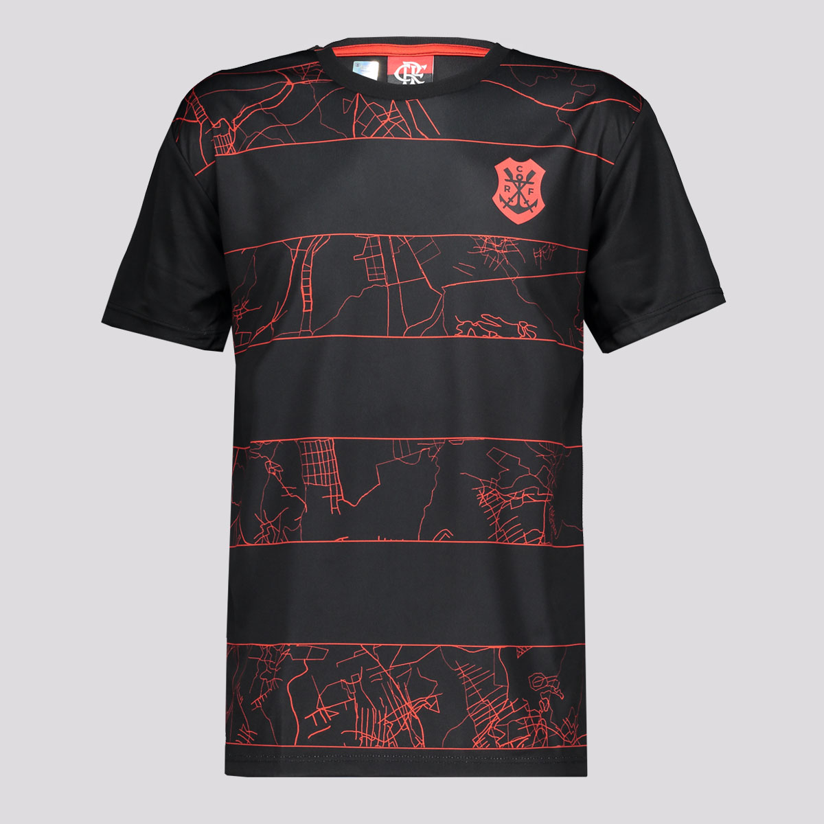 Camisa Flamengo Map Infantil Preta