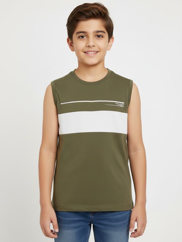 Camiseta Regata Juvenil Para Menino - VERDE 10