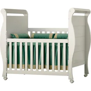 Berço / Mini Cama com Rodízios - Carolina Móveis Iris Branco