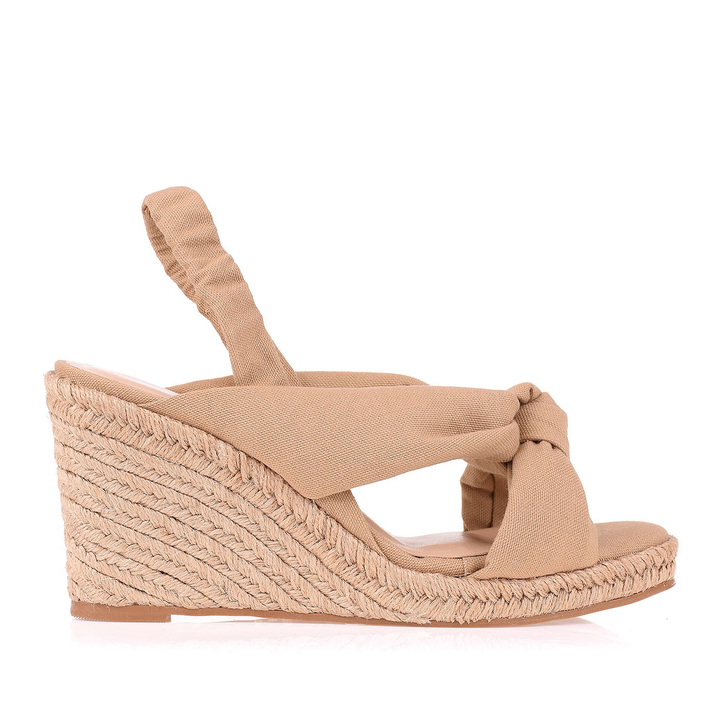 Plataforma Salto Alto Lona Ari Light Tan