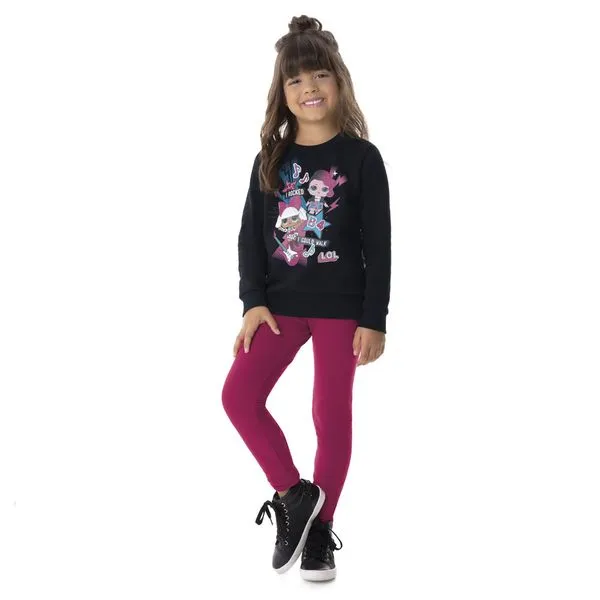 Conjunto Moletom e Legging - LOL Surprise! - Preta - Malwee - 4