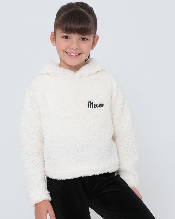 Blusão Infantil Pelúcia Bordado Off White 8