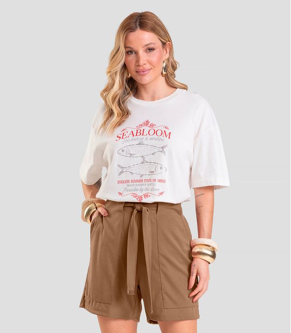 Shorts Feminino em Tecido Acetinado Dianna Marrom G