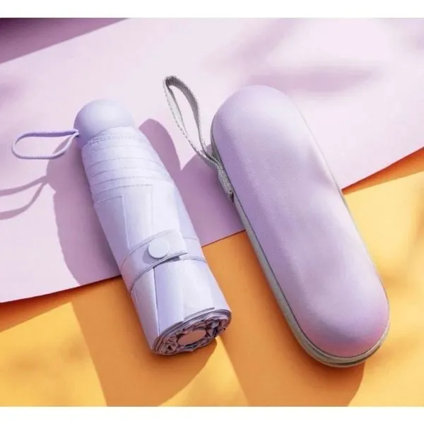 Guarda-Chuva OEM Mini Tipo Tenda em Tecido Pongee Revestido 17cm Roxo Adulto Guarda-Chuva OEM Mini Tipo Tenda em Tecido Pongee 17cm Roxo Adulto