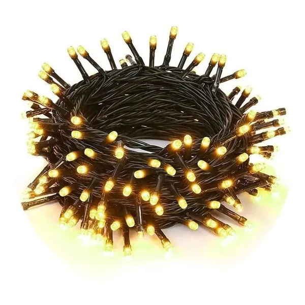 Pisca-Pisca Global 200 Leds Branco Quente Fio Verde 15 Metros 127V (MP)
