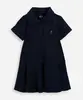 vestido polo infantil de algodão manga curta azul 3