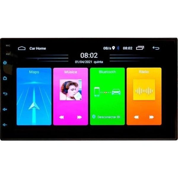 Multimídia Automotiva RS808BR 7 Full Touch com Bluetooth Wifi GPS Espelhamento Android Ios Multimídia Automotiva RS808BR 7 Full Touch com Bluetooth Wifi GPS Compatível Android Ios