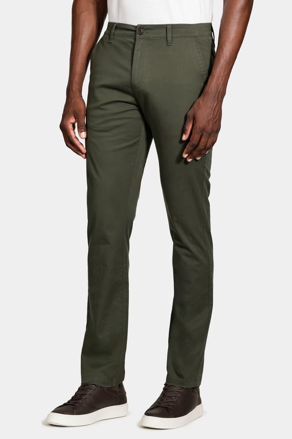 Calça Chino Slim Básica Premium Verde Militar - 48